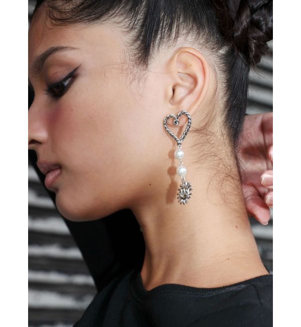 EVRIS「SUNNY MOTIF HEART CATCH ピアス」|ピアス|