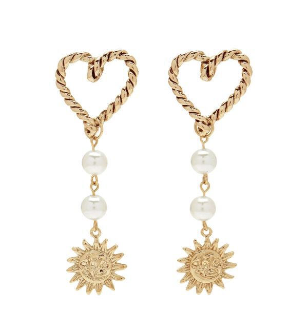 EVRIS「SUNNY MOTIF HEART CATCH ピアス」|ピアス|ゴールド