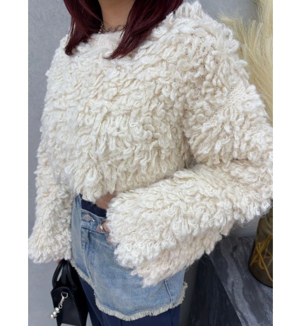 EVRIS「ショートループニットトップス」|ニット・セーター|