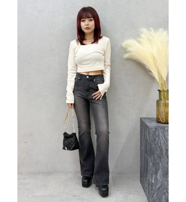 EVRIS「ストラップリブカットトップス」|Tシャツ・カットソー|