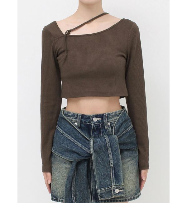 EVRIS「ストラップリブカットトップス」|Tシャツ・カットソー|