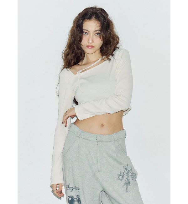 EVRIS「ストラップリブカットトップス」|Tシャツ・カットソー|