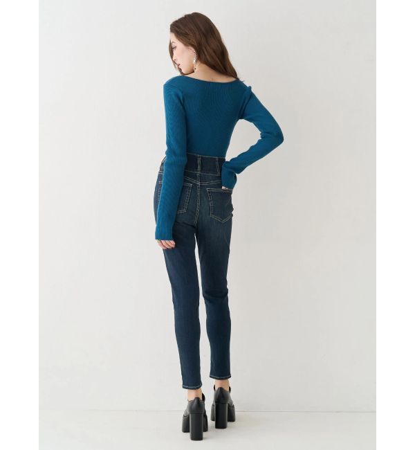 EVRIS「フロントホックレースドッキングニットトップス」|ニット・セーター|