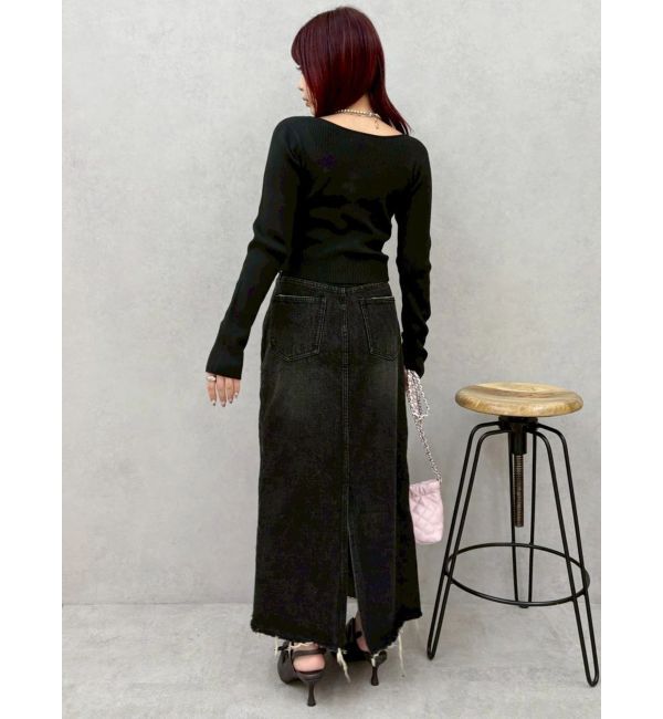 EVRIS「フロントホックレースドッキングニットトップス」|ニット・セーター|