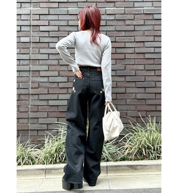 EVRIS「フロントホックレースドッキングニットトップス」|ニット・セーター|