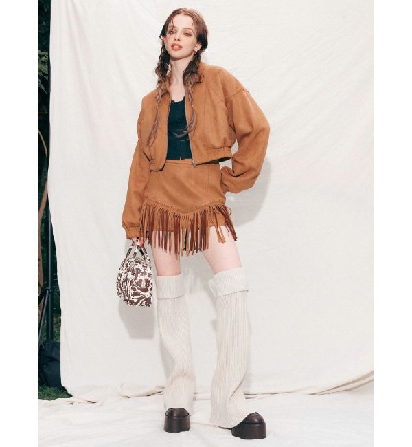 EVRIS「フロントホックレースドッキングニットトップス」|ニット・セーター|