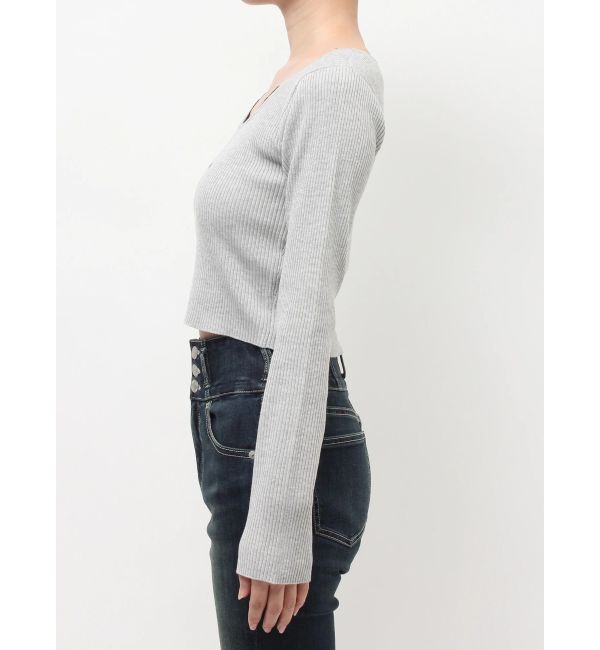 EVRIS「フロントホックレースドッキングニットトップス」|ニット・セーター|