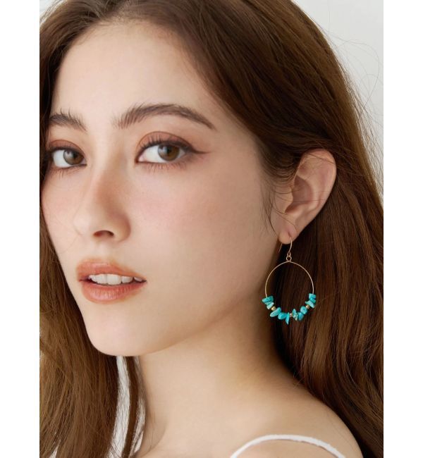EVRIS「STONE HOOP ピアス」|ピアス|
