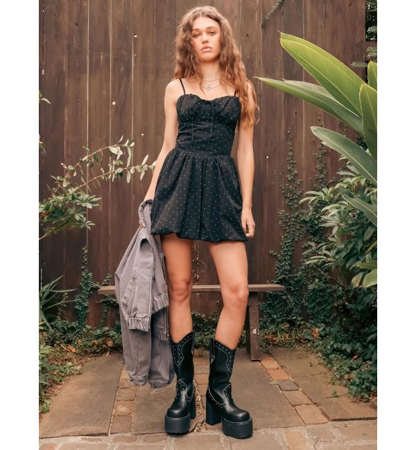 EVRIS「ウエスタンプラットフォームブーツ」|ロングブーツ|