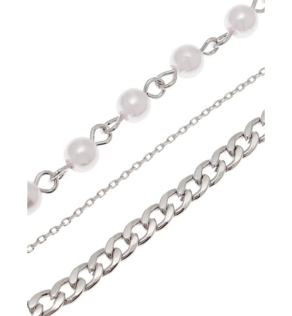 EVRIS「CROSS PEARL CHAIN 3連 ネックレス」|ネックレス|