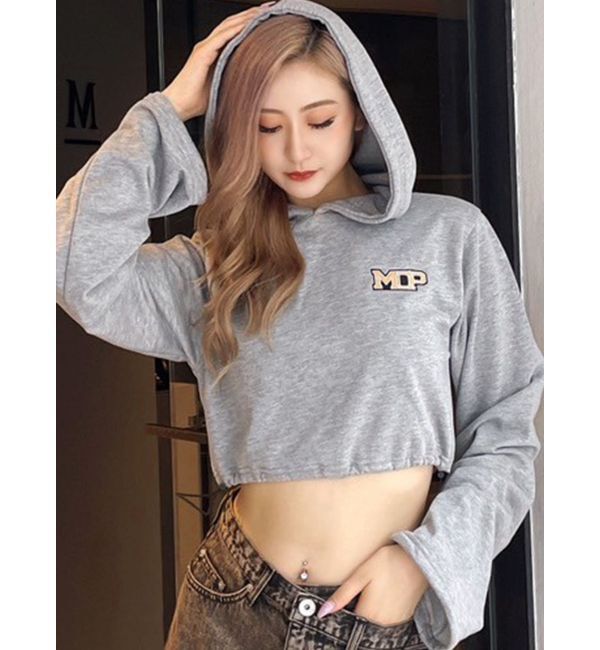 GYDA「【みちょぱコラボ】MCPスピンドルショートスウェットパーカー」|パーカー|グレー
