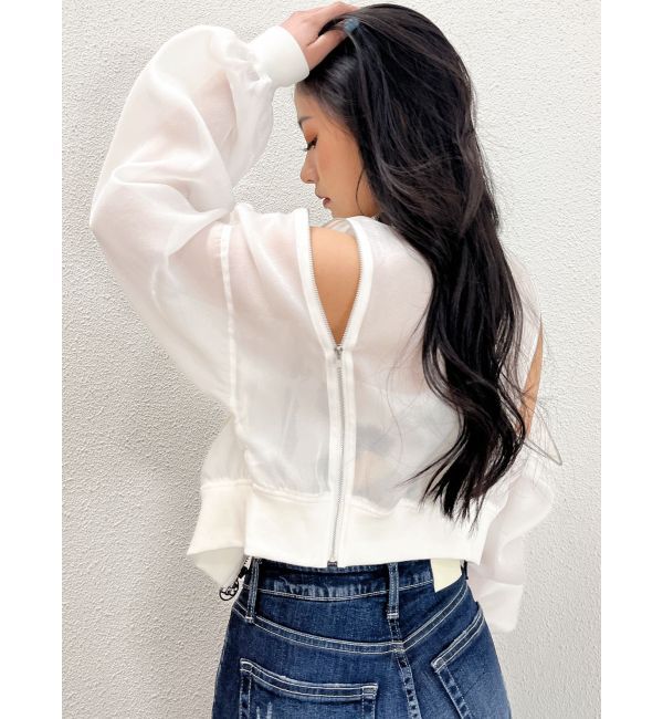 GYDA「SymmetryGYDA ZIP デザインシアーブルゾン」|ブルゾン・スタジャン|