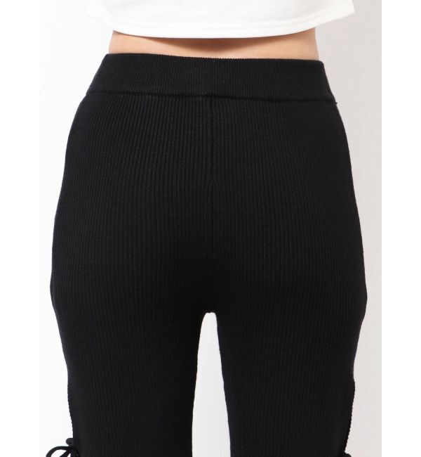 GYDA「SIDE RIBBONスリットニットフレアパンツ」|その他|