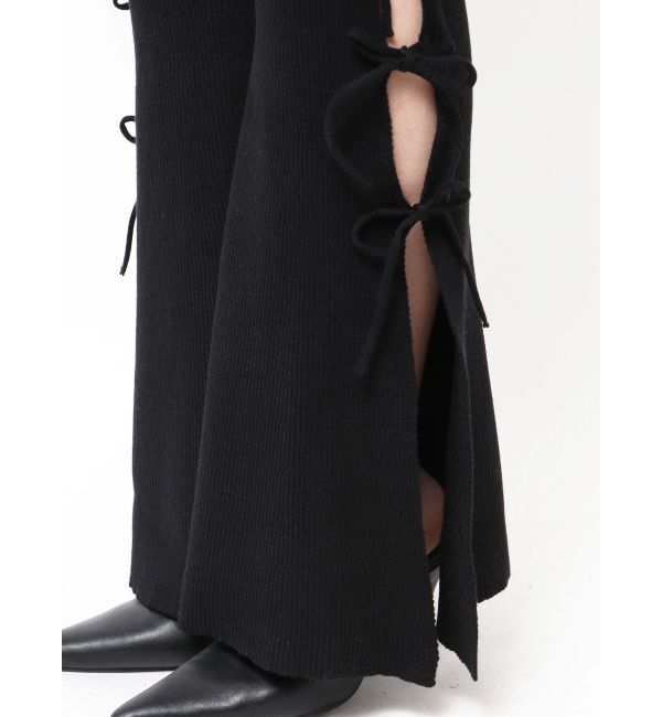GYDA「SIDE RIBBONスリットニットフレアパンツ」|その他|