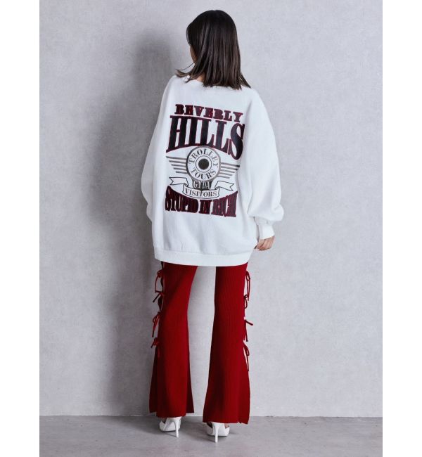 GYDA「SIDE RIBBONスリットニットフレアパンツ」|その他|