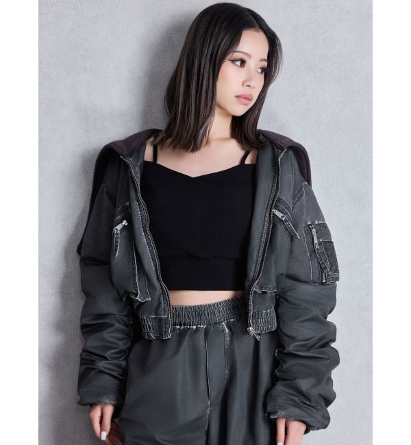 GYDA「pigment processed hoodieブルゾン」|ブルゾン・スタジャン|