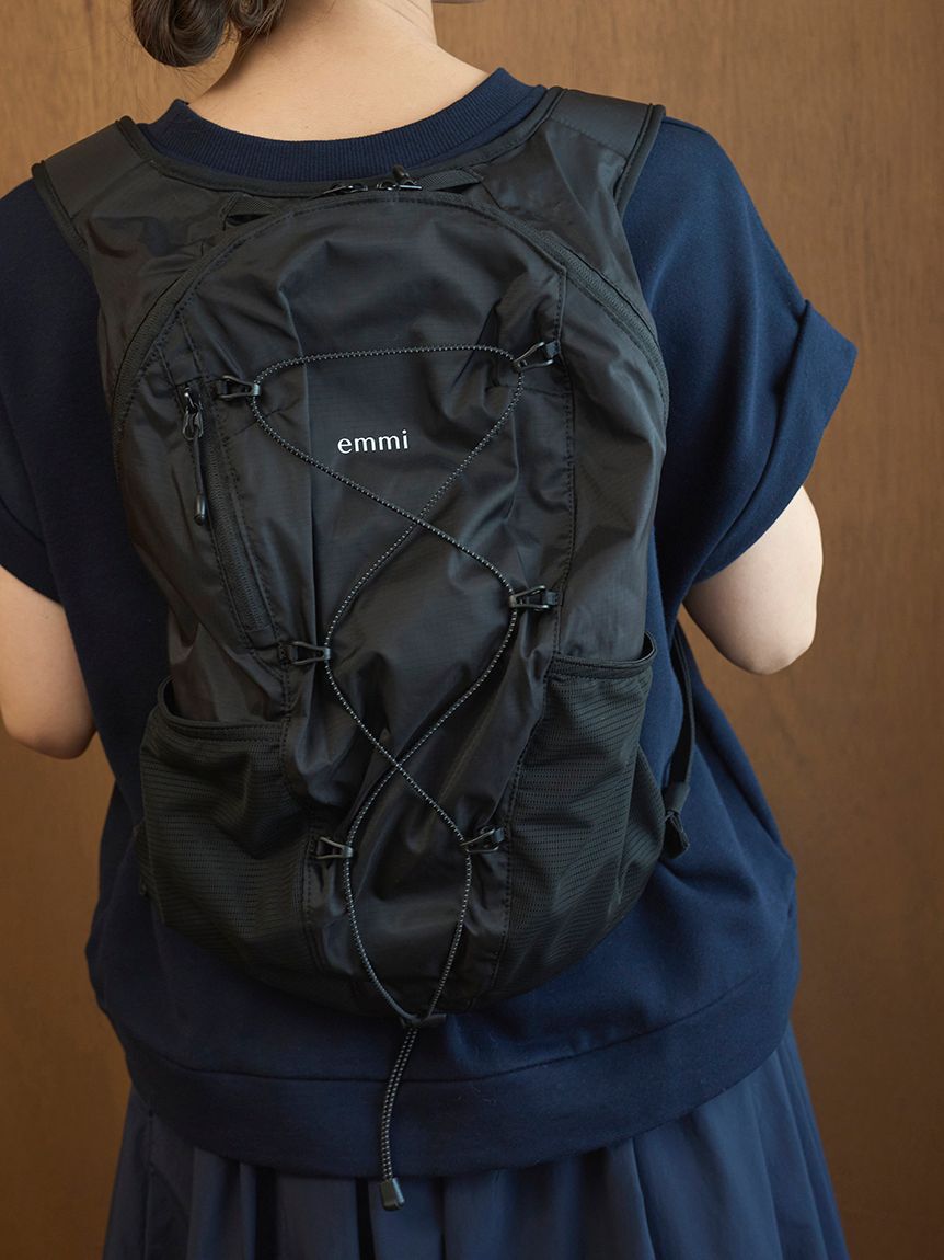 emmi atelier「【USAGI ONLINE・ZOZO限定カラーあり】パッカブルバックパック/撥水」|リュック|BLK