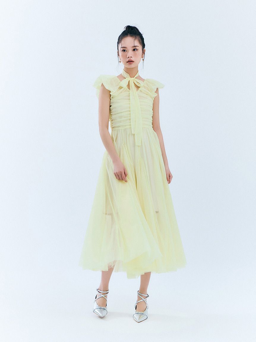FURFUR「ボリュームチュールドレス」|ドレス|YEL