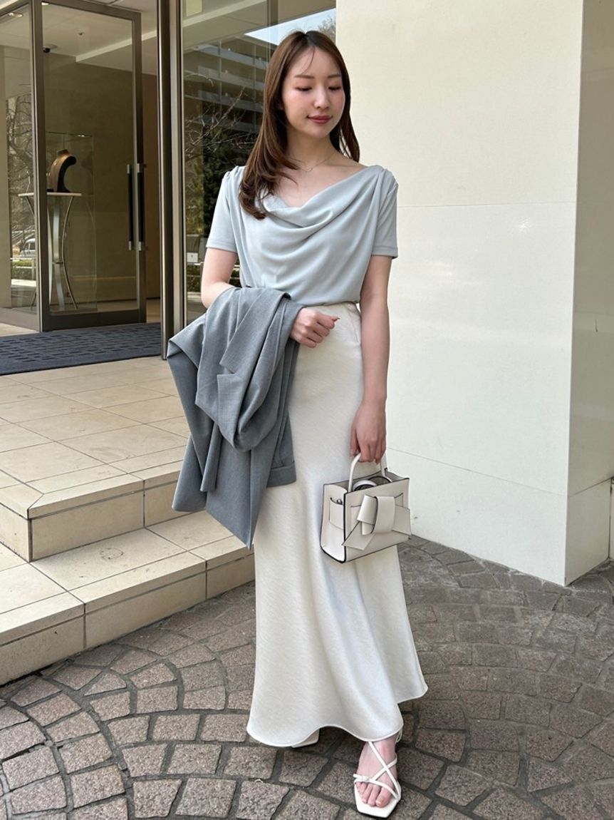 FRAY I.D「ドレープネックオフショルカットソー／ウォッシャブル」|Tシャツ・カットソー|