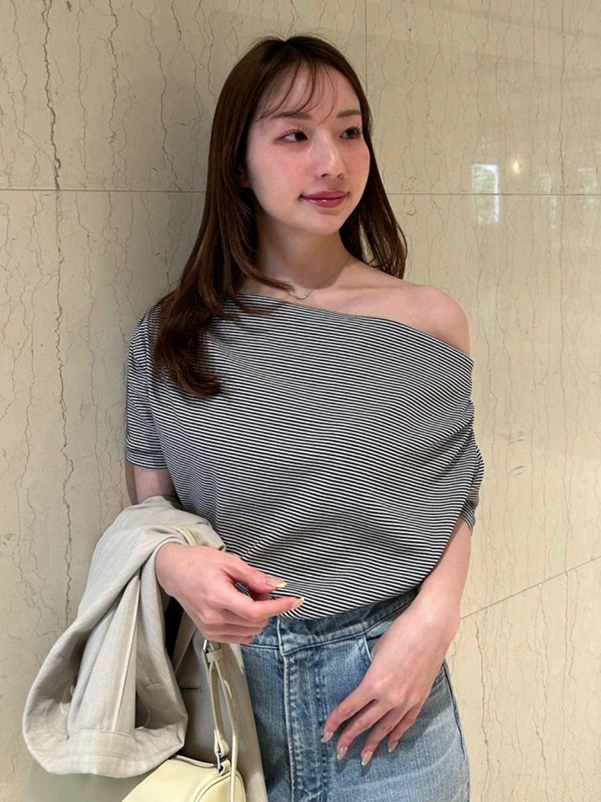 FRAY I.D「ドレープネックオフショルカットソー／ウォッシャブル」|Tシャツ・カットソー|