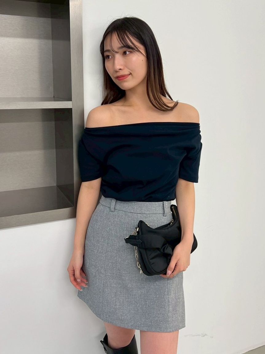 FRAY I.D「ドレープネックオフショルカットソー／ウォッシャブル」|Tシャツ・カットソー|