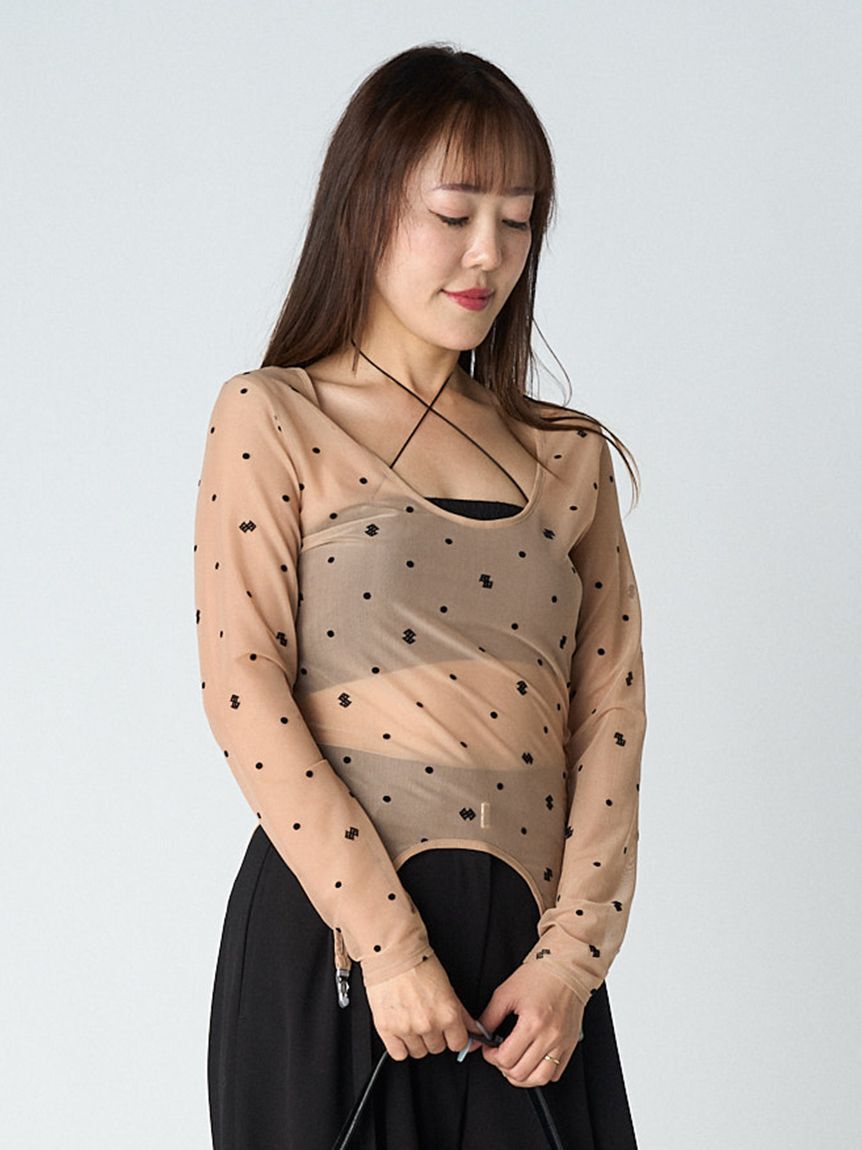LILY BROWN Lingerie「【LILY BROWN Lingerie】シアーフロッキートップス&times;バンドゥセット」|Tシャツ・カットソー|BEG