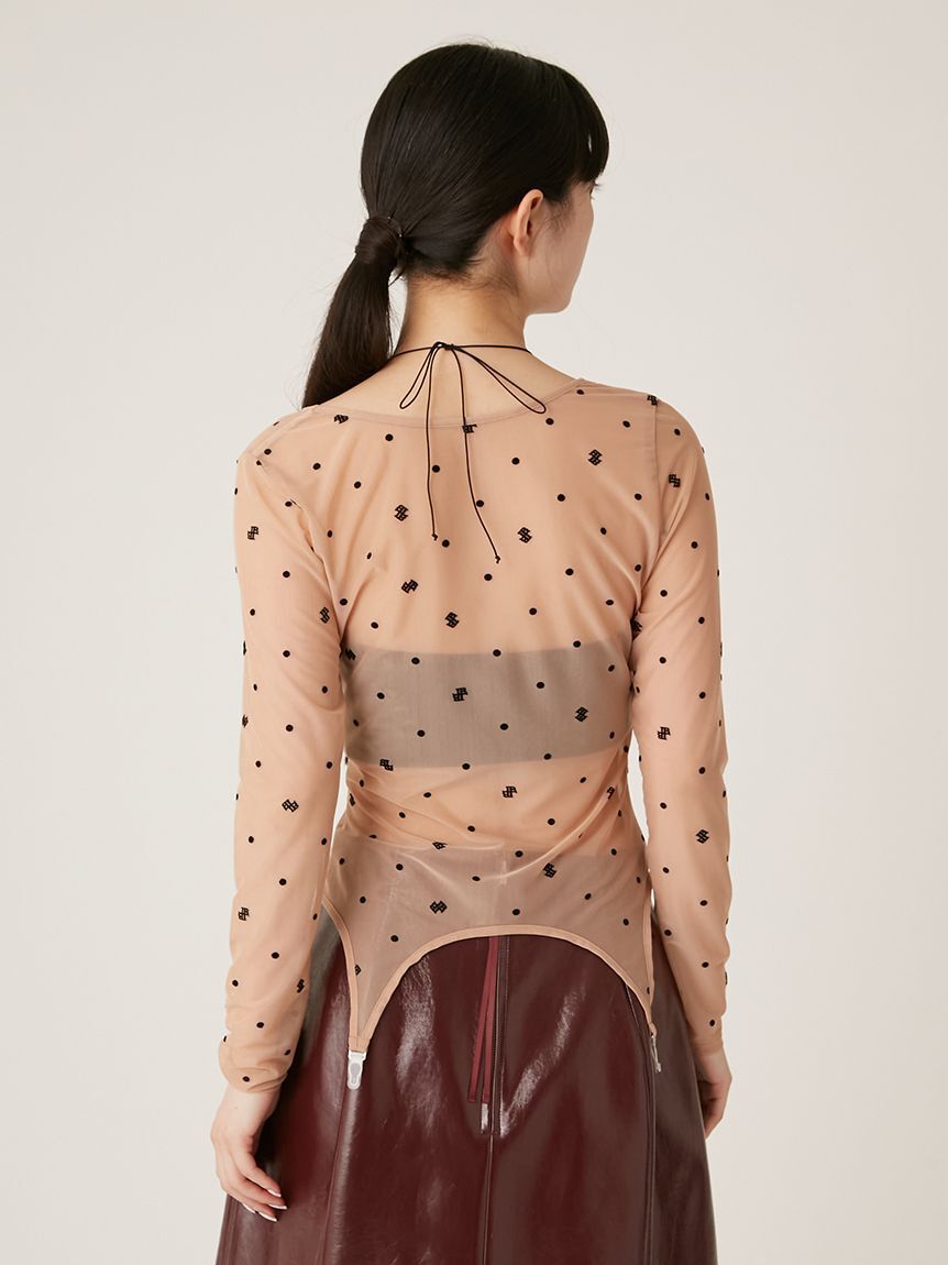 LILY BROWN Lingerie「【LILY BROWN Lingerie】シアーフロッキートップス&times;バンドゥセット」|Tシャツ・カットソー|