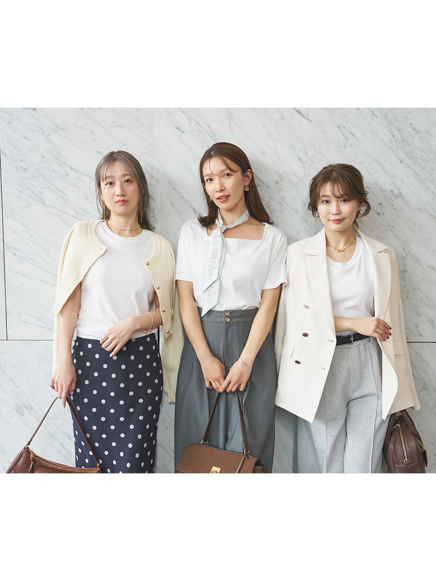 LILY BROWN Lingerie「骨格タイプ別カップインTシャツ【ストレート】（接触冷感）」|Tシャツ・カットソー|