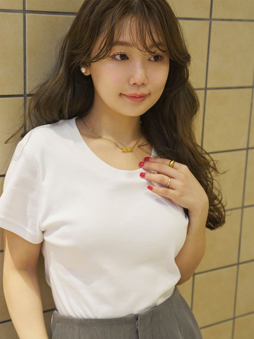 LILY BROWN Lingerie「骨格タイプ別カップインTシャツ【ストレート】（接触冷感）」|Tシャツ・カットソー|