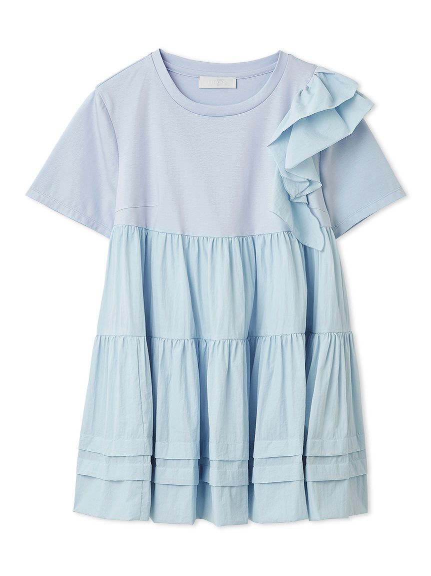 CELFORD「【洗える】ショルダーフリルチュニックカットソー」|Tシャツ・カットソー|