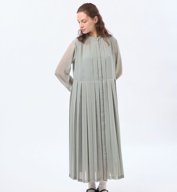 MACKINTOSH PHILOSOPHY「【WEB&一部店舗限定】【WILLINGHAM DRESS（ウィリングハムドレス）】トリプルプリーツ」|ワンピース|ブルー