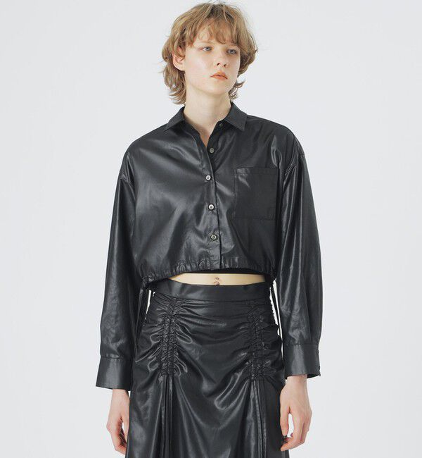  「グロッシークロップドシャツ」|シャツ・ブラウス|ブラック