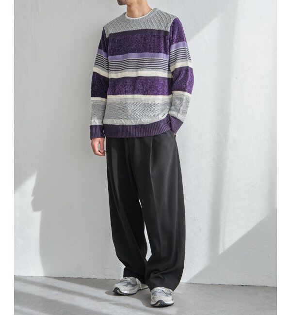 ikka「モールミックスボーダーニット」|プルオーバー|