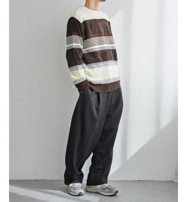 ikka「モールミックスボーダーニット」|プルオーバー|