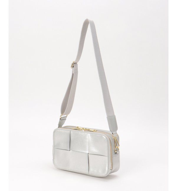 ikka「編み込みスクエアショルダーバッグ」|その他|シルバー