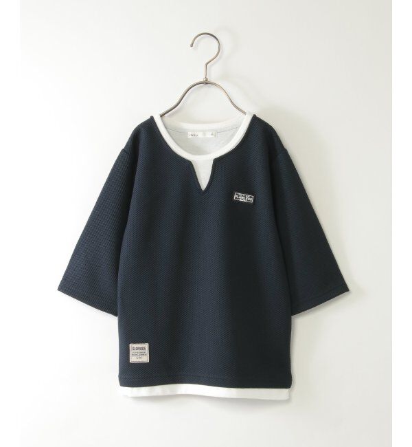 ikka kids「【親子おそろい】キーネックレイヤード7分袖Tシャツ（120~160cm）」|Tシャツ・カットソー|