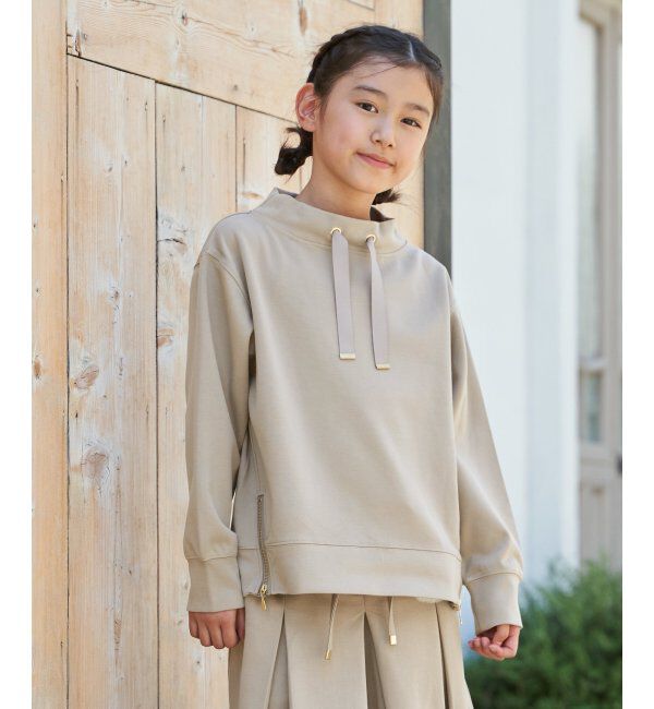 ikka kids「GOKU楽鹿の子ダンボールサイドジッププルオーバー（120~160cm）」|Tシャツ・カットソー|