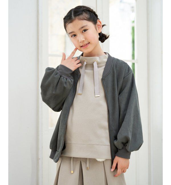 ikka kids「GOKU楽鹿の子ダンボールサイドジッププルオーバー（120~160cm）」|Tシャツ・カットソー|