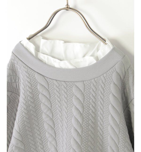 ikka kids「フクレジャカード襟フリルシャツレイヤープルオーバー（120~160cm）」|Tシャツ・カットソー|