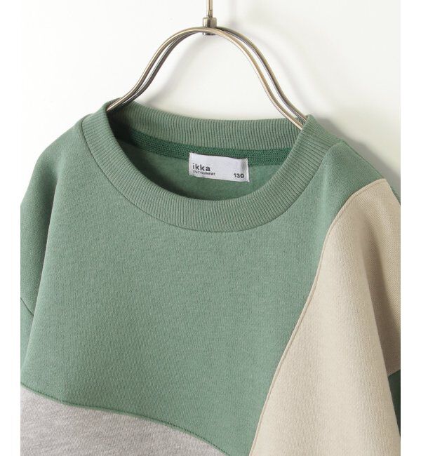 ikka kids「裏起毛斜めブロックストレーナー（120~160cm）」|Tシャツ・カットソー|