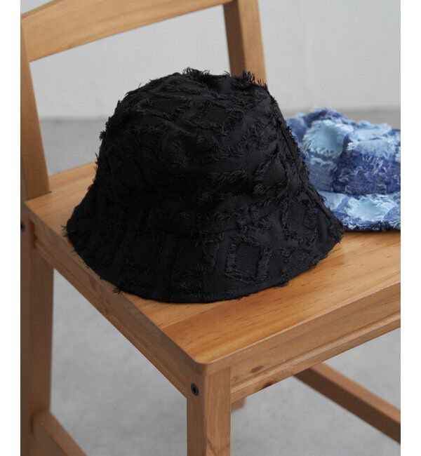 VENCE share style「フリンジチェックバケットハット」|その他|ブラック