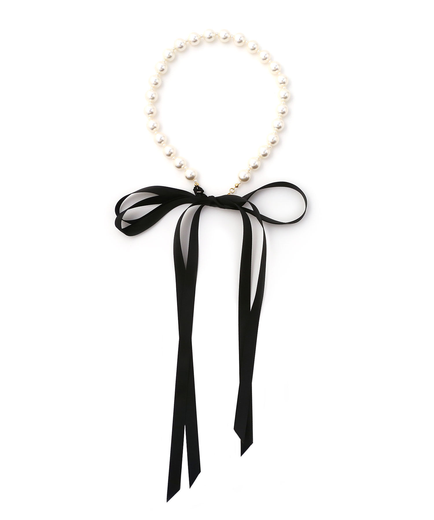 colleca la「サテンリボンパールネックレス」|ネックレス|
