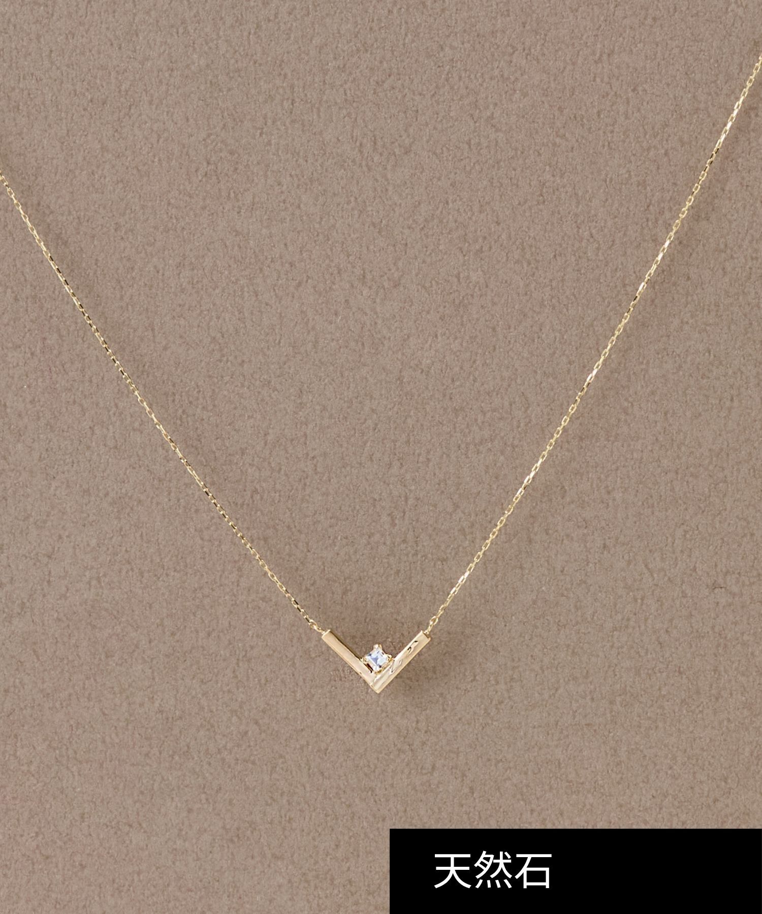 JUPITER「【K10】Vライン天然石ネックレス　ラブラドライト」|ネックレス|クリア