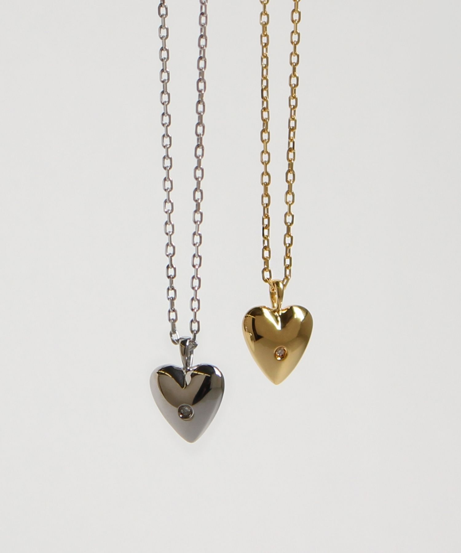 JUPITER「【SV】ハートモチーフダイヤモンドネックレス/金属アレルギー対応　シルバー」|ネックレス|