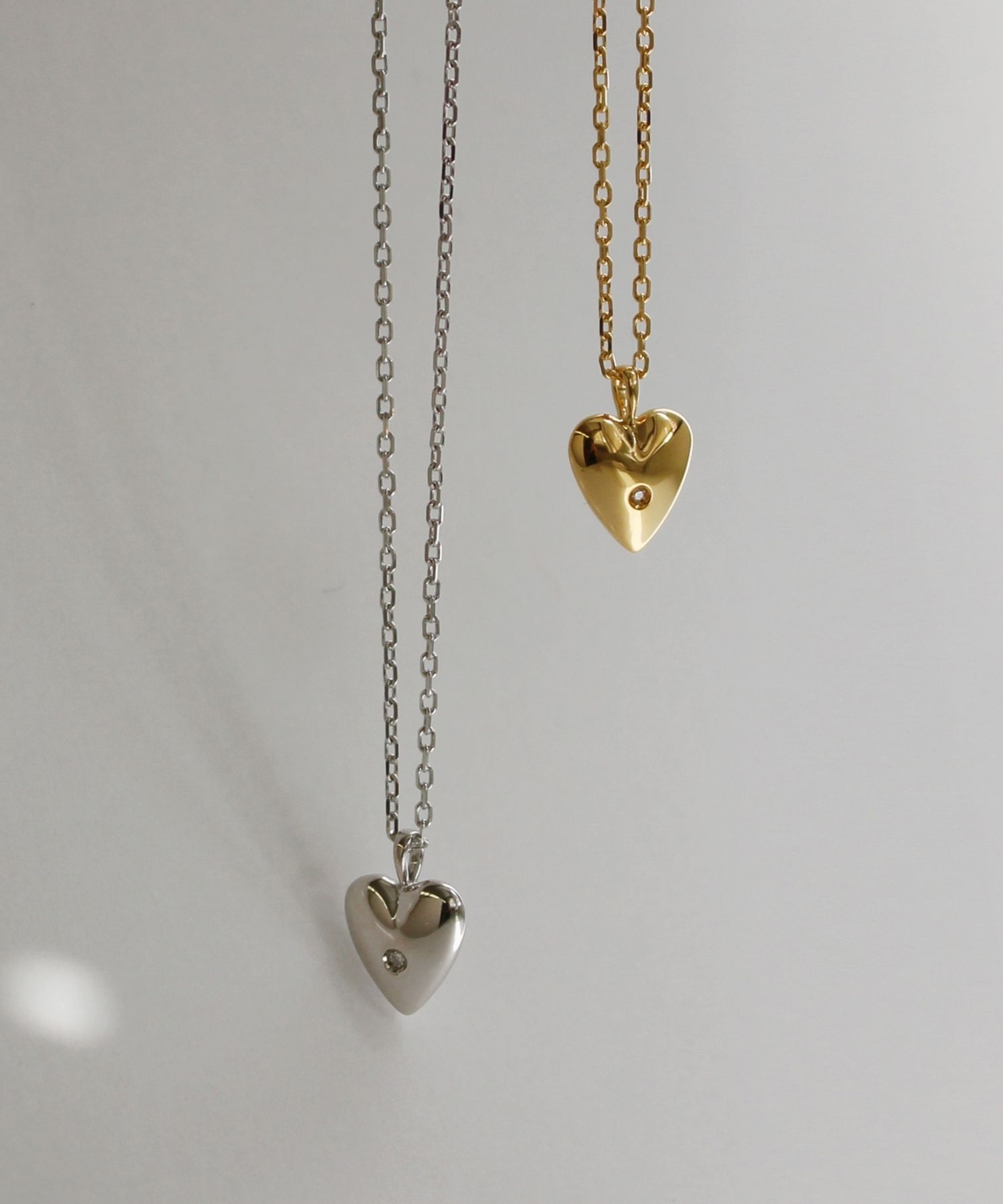 JUPITER「【SV】ハートモチーフダイヤモンドネックレス/金属アレルギー対応　シルバー」|ネックレス|