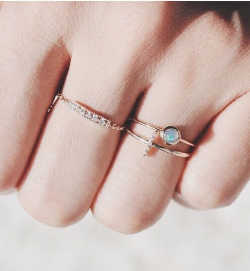  「ダイヤモンド チェーンリング | K10YG」|リング|