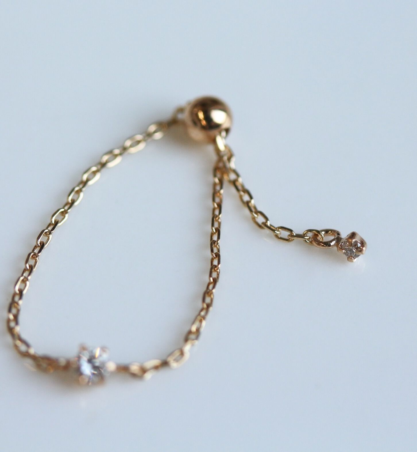  「ダイヤモンド 0.04ct チェーンリング | K10YG 【WEB/ランドマーク店限定】」|リング|
