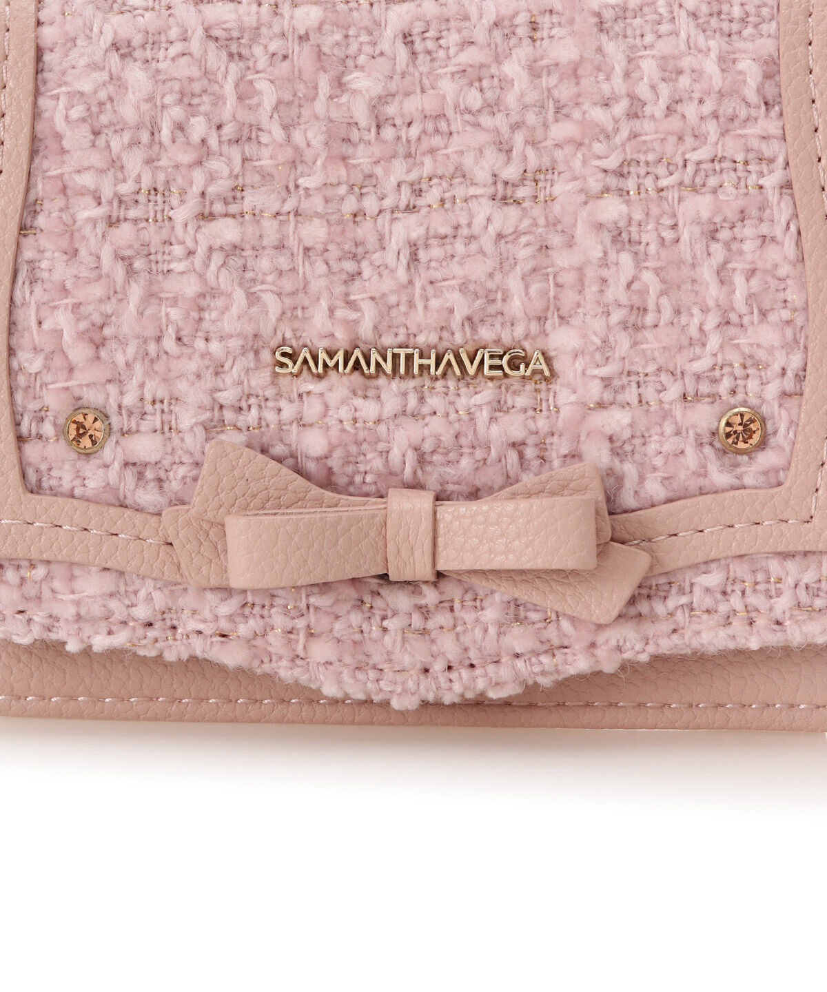 Samantha Vega「ソリッドリボンツイードパスケース」|定期入れ|