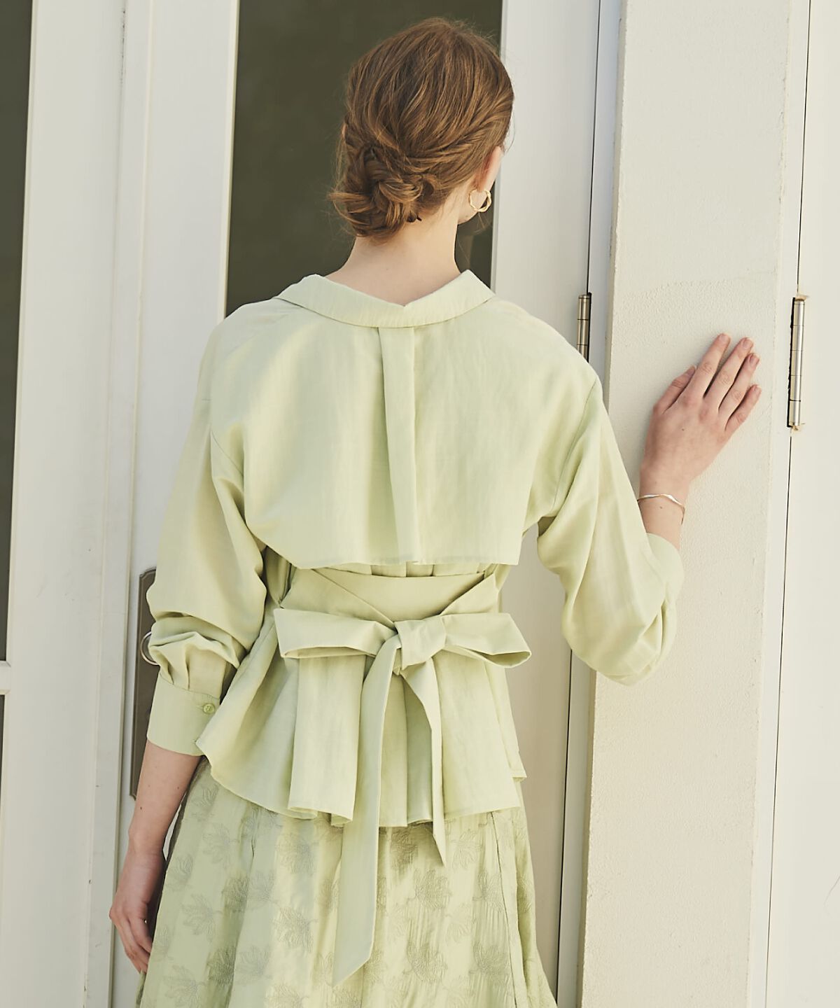 アンドクチュール「ワッシャーシャツ＋刺しゅうキャミワンピース」|ワンピース|