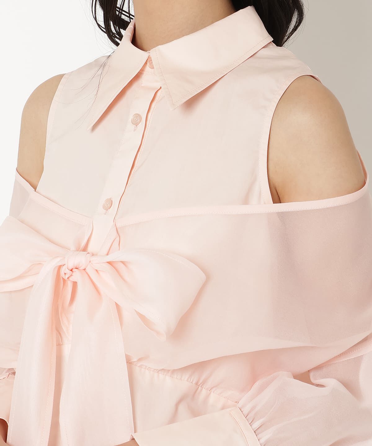 REDYAZEL「フロントリボンオフショルシャツ」|シャツ・ブラウス|